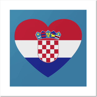I Love Croatia // Heart-Shaped Croatian Flag Posters and Art